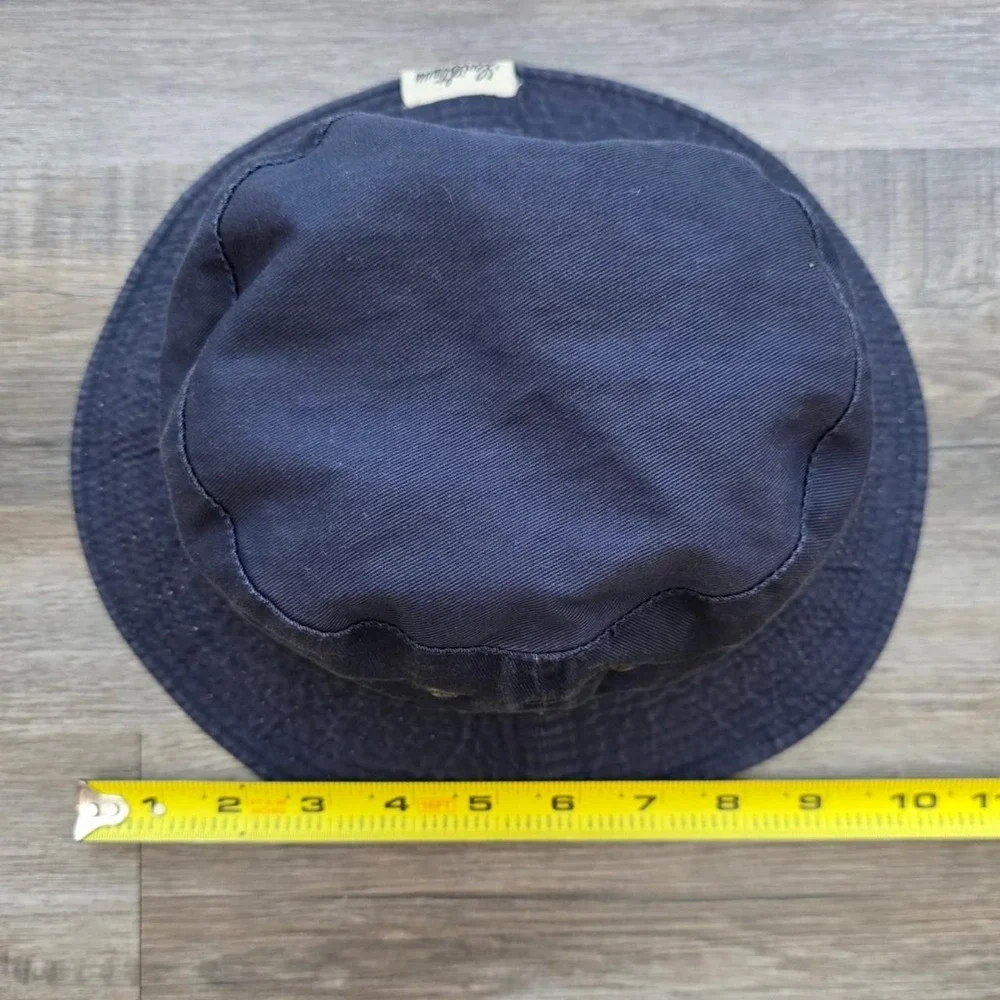 Vintage Levi Strauss Signature Reversible Bucket Hat Navy Blue Cream Small